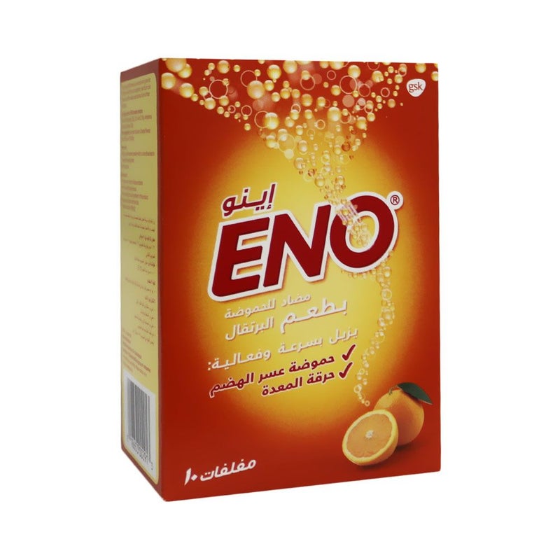 ENO Sachets For Indigestion And Heartburn Orange Flavour 5g, Pack of 10's