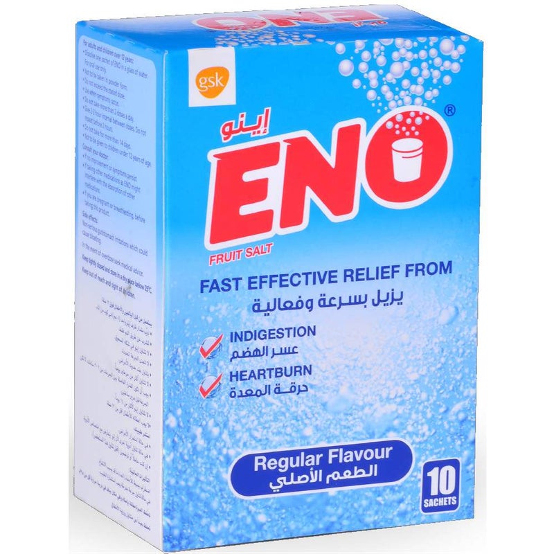 ENO Sachets For Indigestion And Heartburn Regular Flavour 5g, Pack of 10's