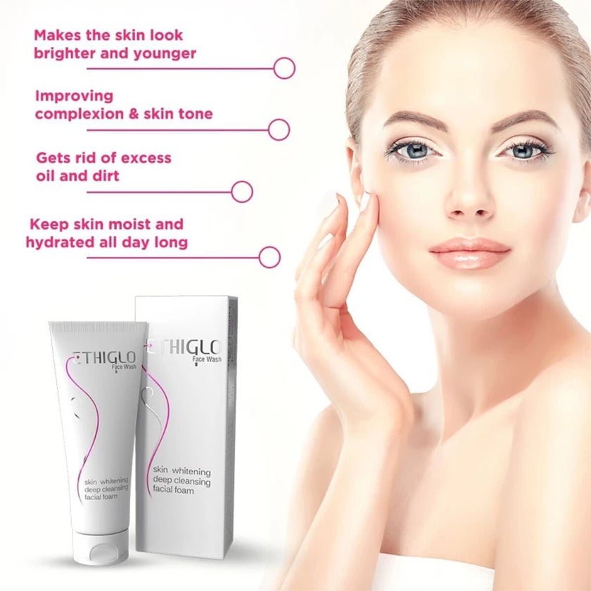 Ethiglo Skin Whitening Deep Cleansing Facial Foam 70g