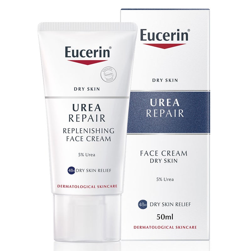Eucerin UreaRepair 5% Urea Replenishing Face Cream For Dry Skin 50ml
