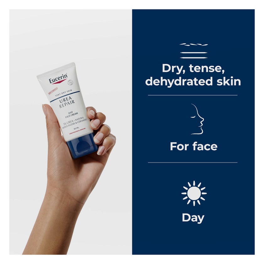 Eucerin Urea Repair 5% Urea Day Face Cream For Dry Skin 50ml