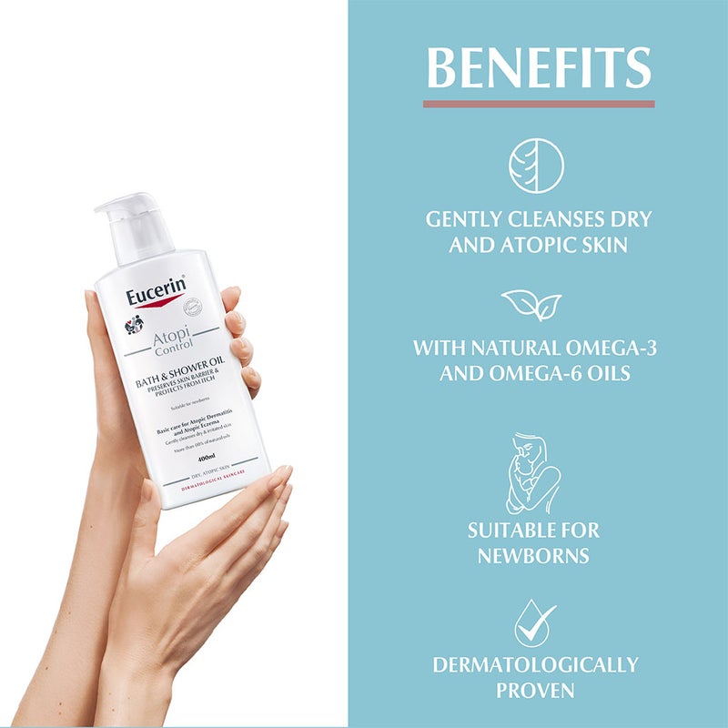 Eucerin AtopiControl Bath & Shower Oil For Atopic Dermatitis 400ml