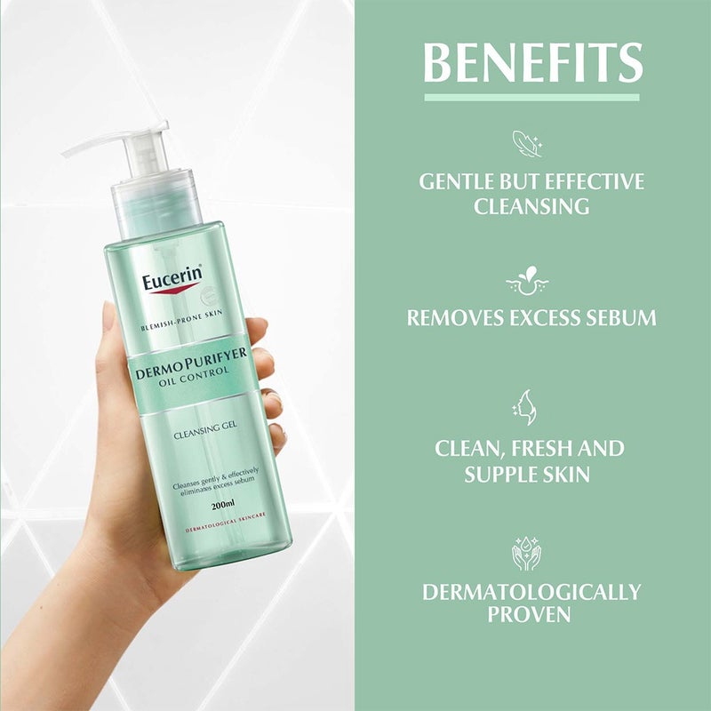 Eucerin Dermo Purifyer Oil Control Cleansing Gel For Blemish Prone Skin 200ml