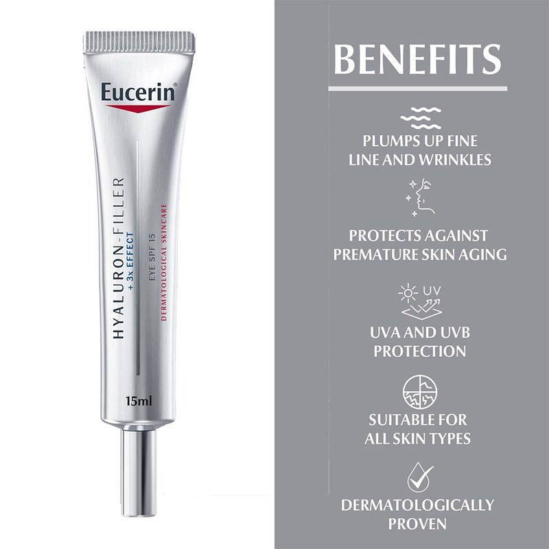 Eucerin Hyaluron-Filler 3x Effect Anti-Wrinkle SPF15 Eye Cream 15ml 