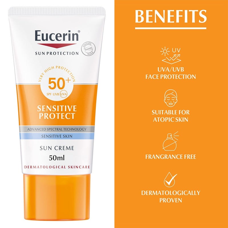 Eucerin Sun Sensitive Protect SPF50+ Sunscreen Cream For Sensitive & Dry Skin 50ml