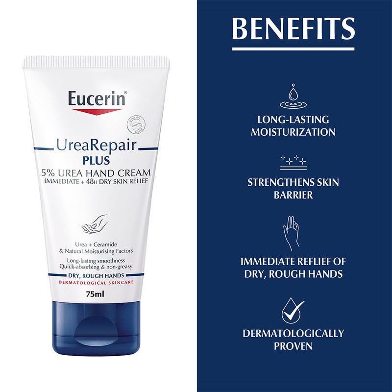 Eucerin UreaRepair Plus 5% Urea Hand Cream For Dry & Rough Hands 75ml