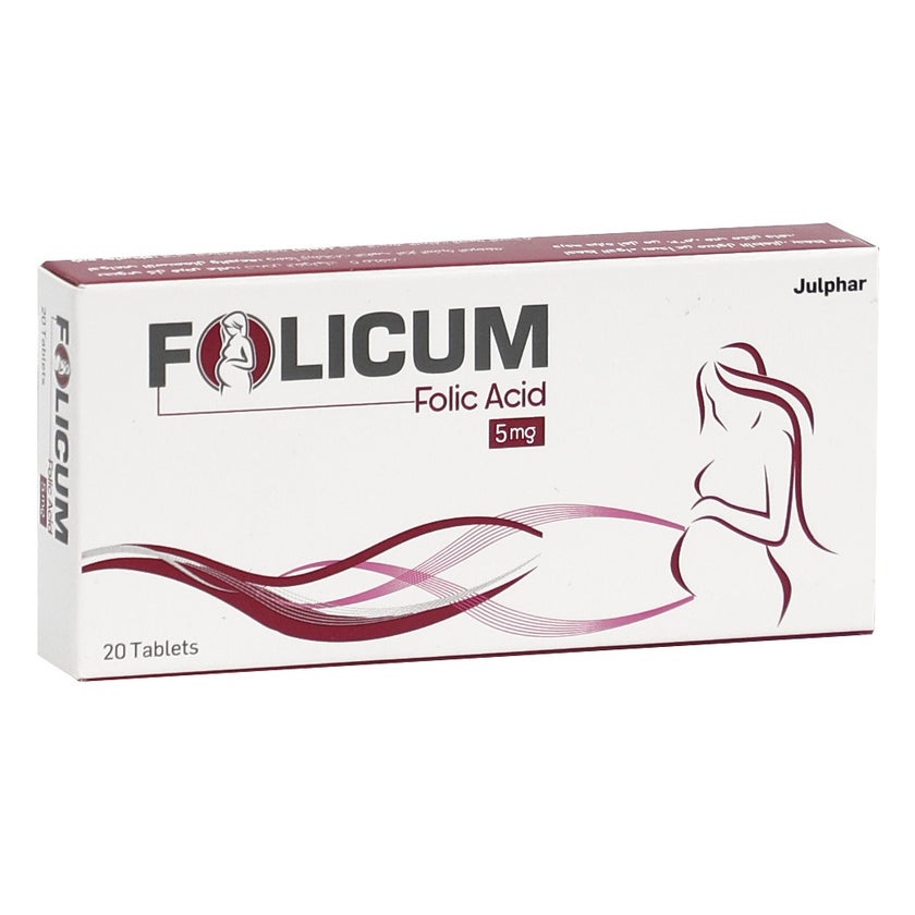 Folicum 5mg Tablets, Pack of 20's