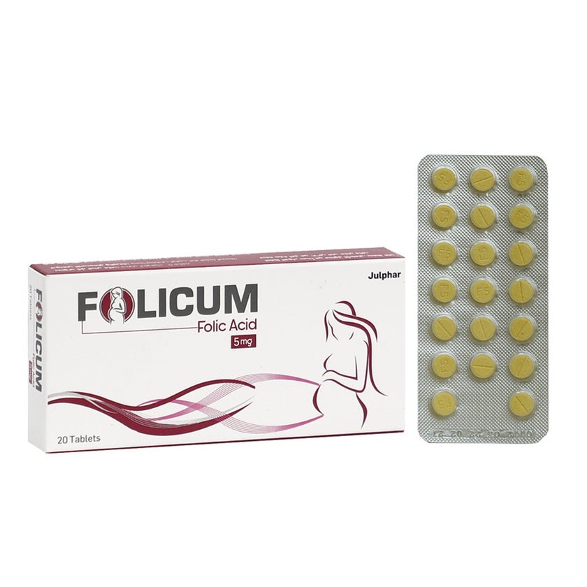 Folicum 5mg Tablets, Pack of 20's