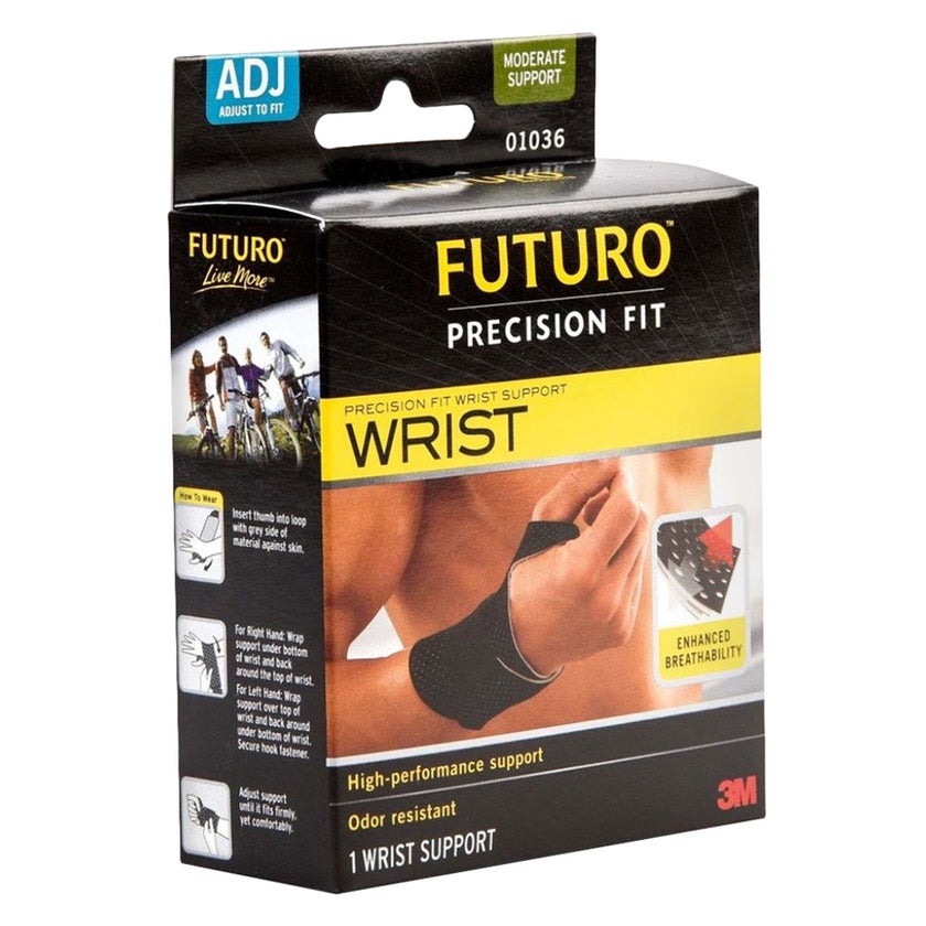 Futuro Infinity Precision Fit Adjustable Left/Right Wrist Support- Black 