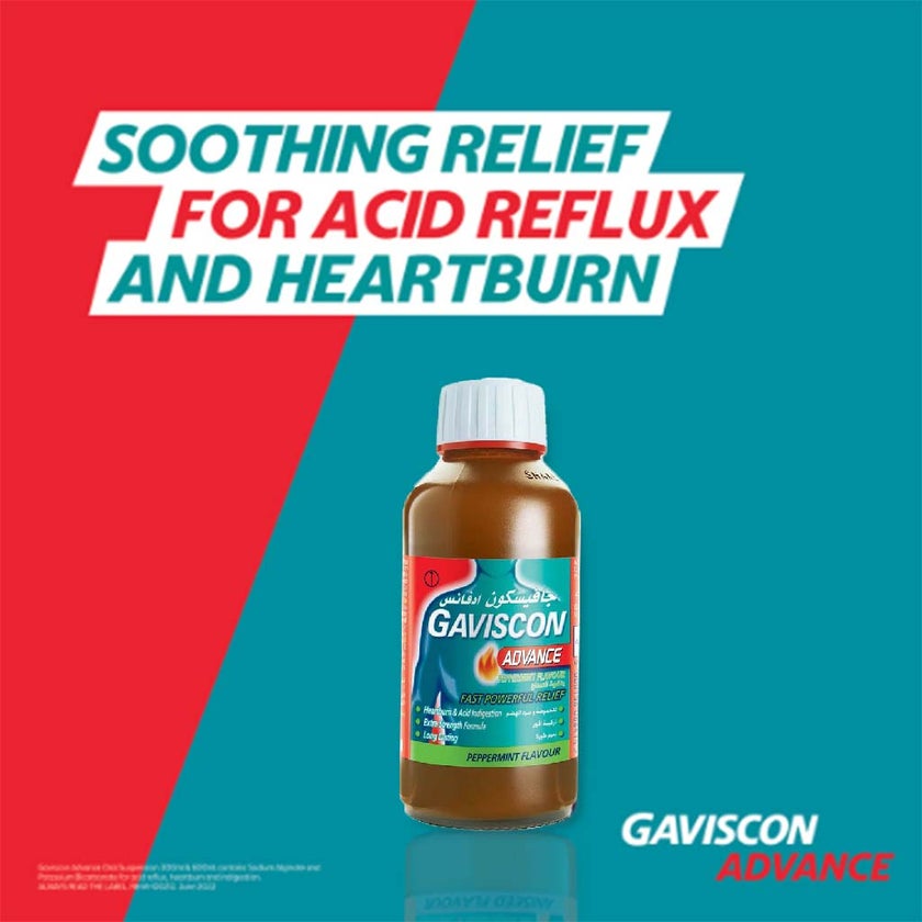 Gaviscon Advance Liquid For Indigestion And Heartburn Peppermint Flavour 300ml