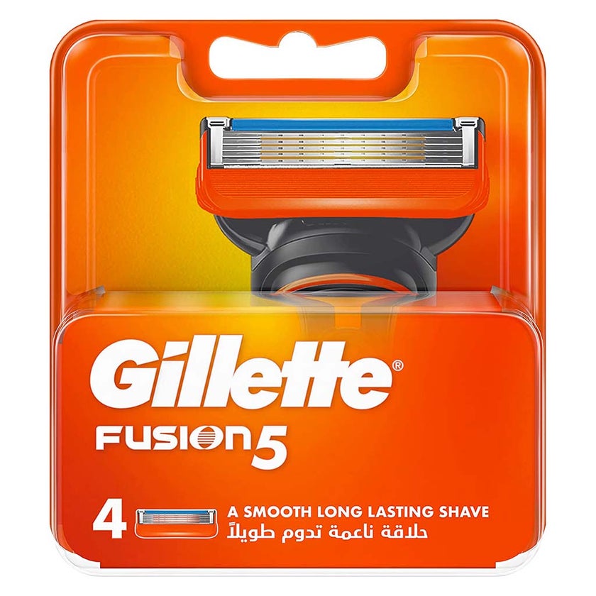 Gillette Fusion 5 Manual Razor Blade Refill For Smooth Long Lasting Shave, Pack of 4's