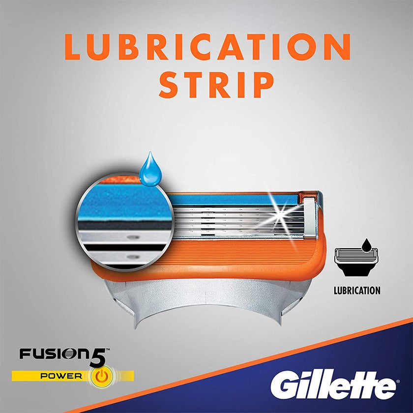 Gillette Fusion 5 Power Razor Blade Refill For Perfect Shave & Beard Shape, Pack of 4's