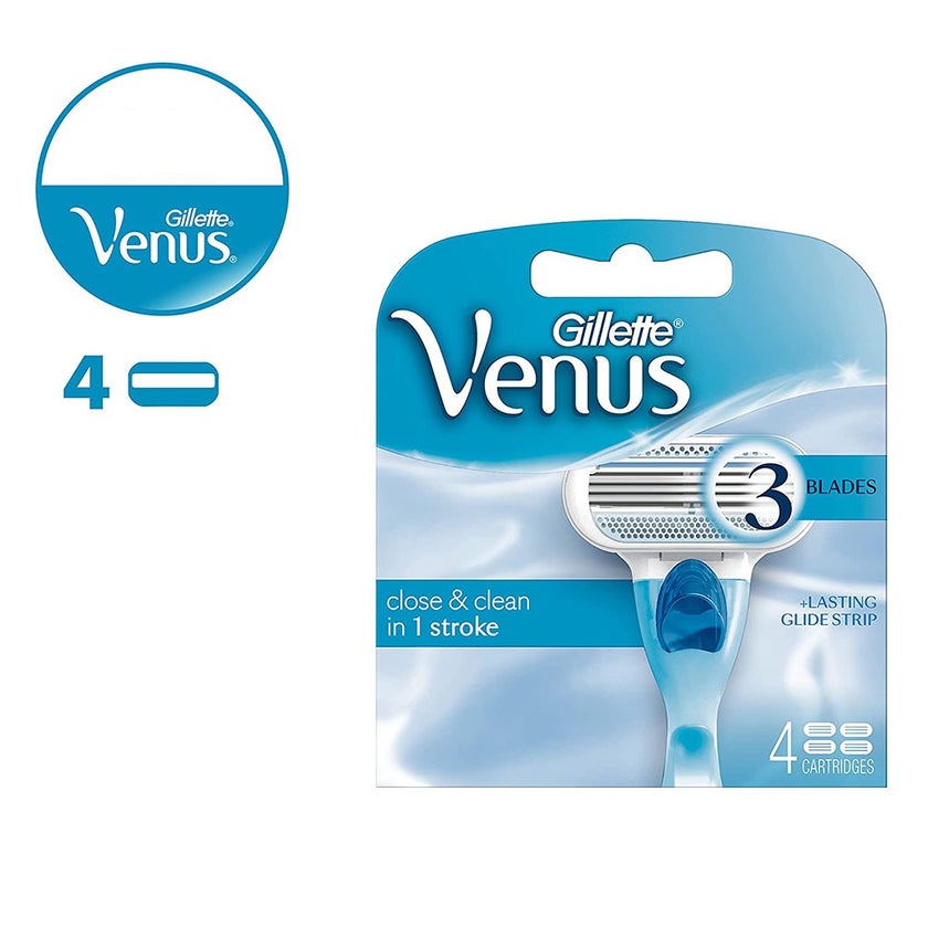 Gillette Venus Passion Close & Clean Women's Razor Blade Refill, Pack of 4's