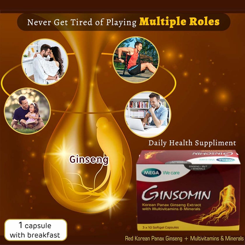 Mega We Care Ginsomin Capsules, Pack of 30's