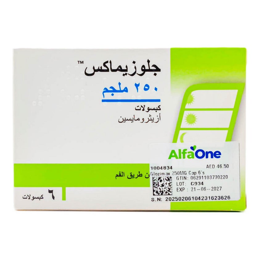 Glozimax 250mg Capsules, Pack of 6's