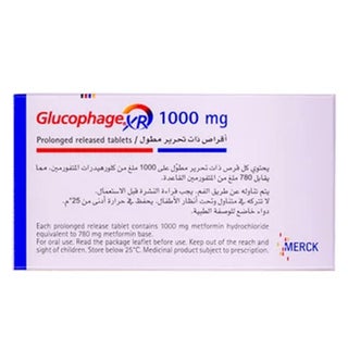Glucophage XR 1000mg Extended Release Tablets, Pack of 30's
