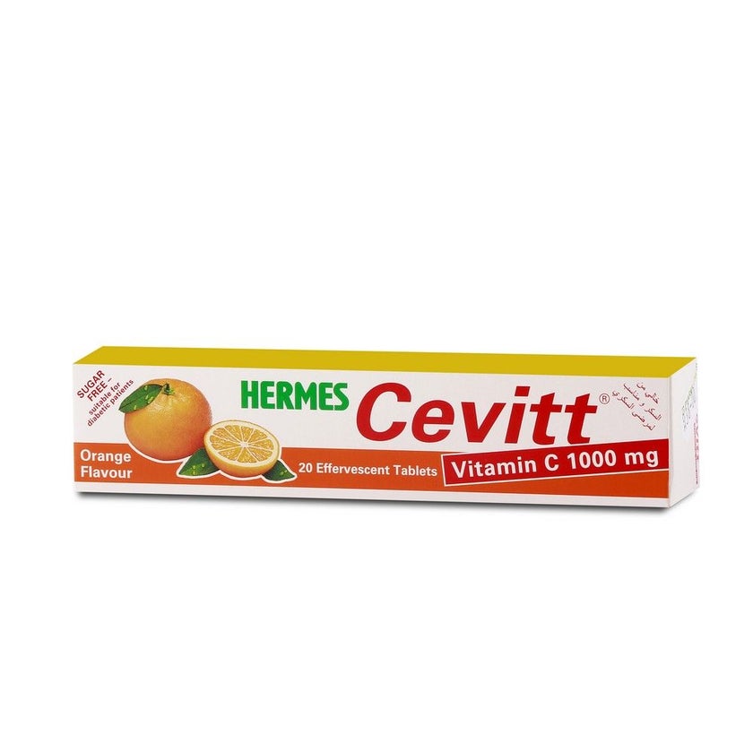 Hermes Cevitt 1000MG Orange Effervescent Tablets, Pack of 20's