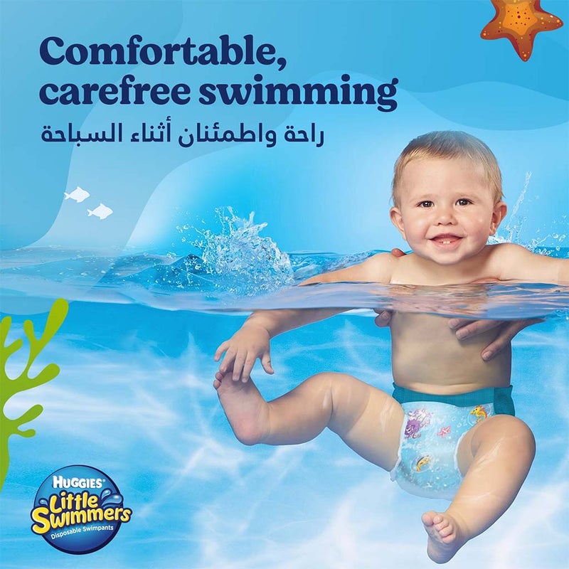 Huggies Little Swimmers Baby Swim Pants, Medium Size, 11-15Kg, Pack of 11's