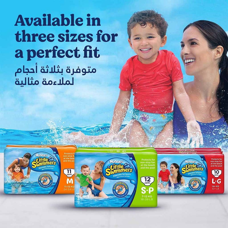 Huggies Little Swimmers Baby Swim Pants, Medium Size, 11-15Kg, Pack of 11's
