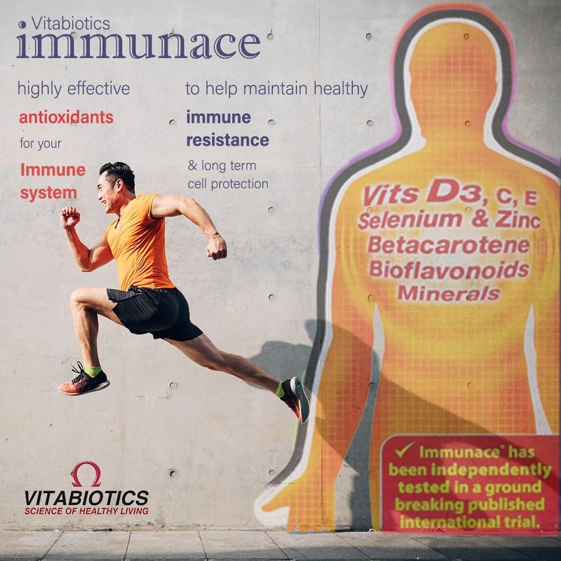 Vitabiotics Immunace Tablets With Antioxidants, Vitamins & Minerals For Healthy Immune System, Pack of 30's