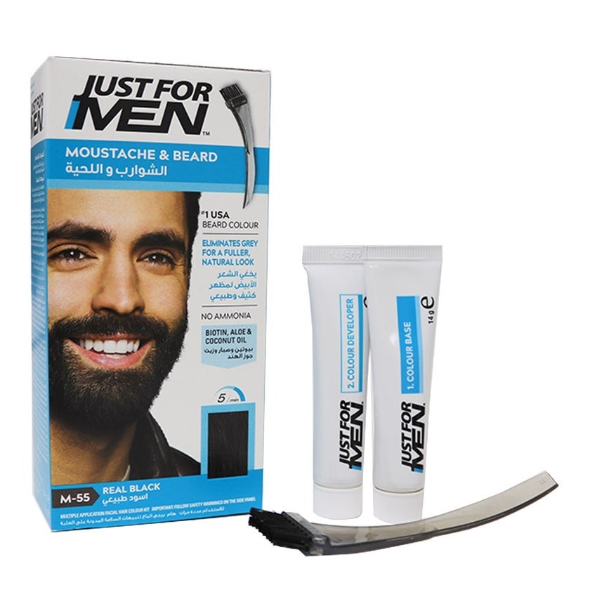 Just For Men Mustache & Beard Color Gel Real Black M-55
