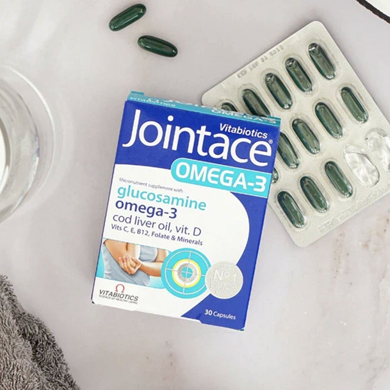 Vitabiotics Jointace Omega-3 Supplement With Glucosamine For Healthy Bone & Cartilage, Pack of 30's