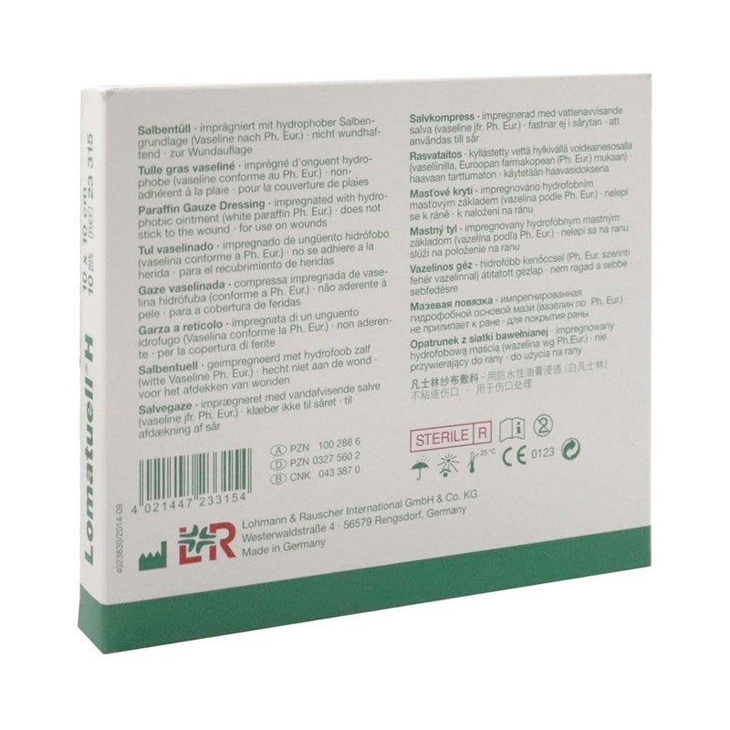 Lohmann & Rauscher Lomatuell H Paraffin Gauze Dressing 10 x 10 cm 10's