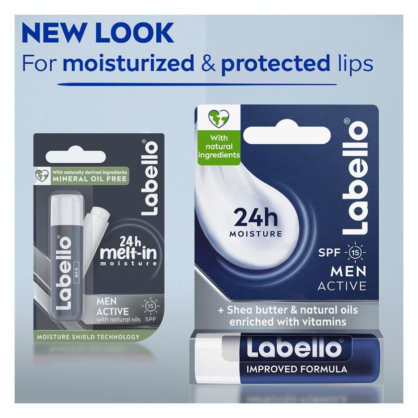 Labello 24H Moisture SPF15 Men Active Lip Balm 4.8g