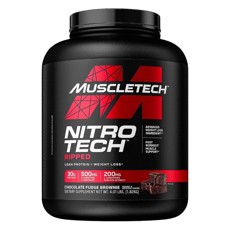 MuscleTech Nitro Tech Ripped Protein Powder 4lb - Vanilla 