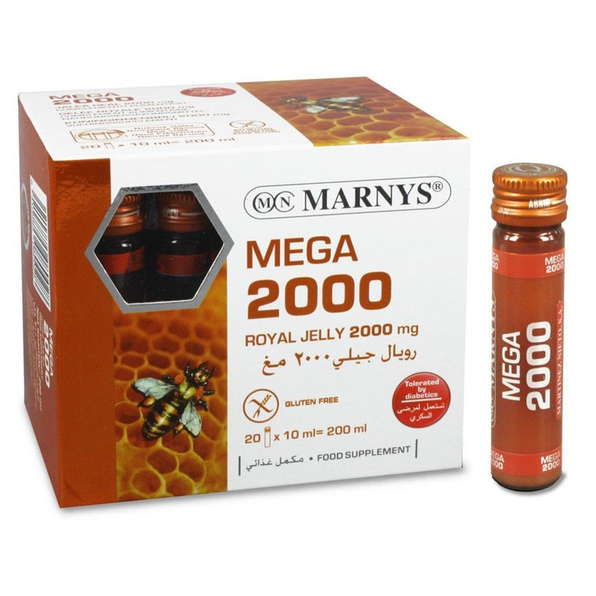 Marnys Mega 2000 Royal Jelly 10ml Vials, Pack of 20's