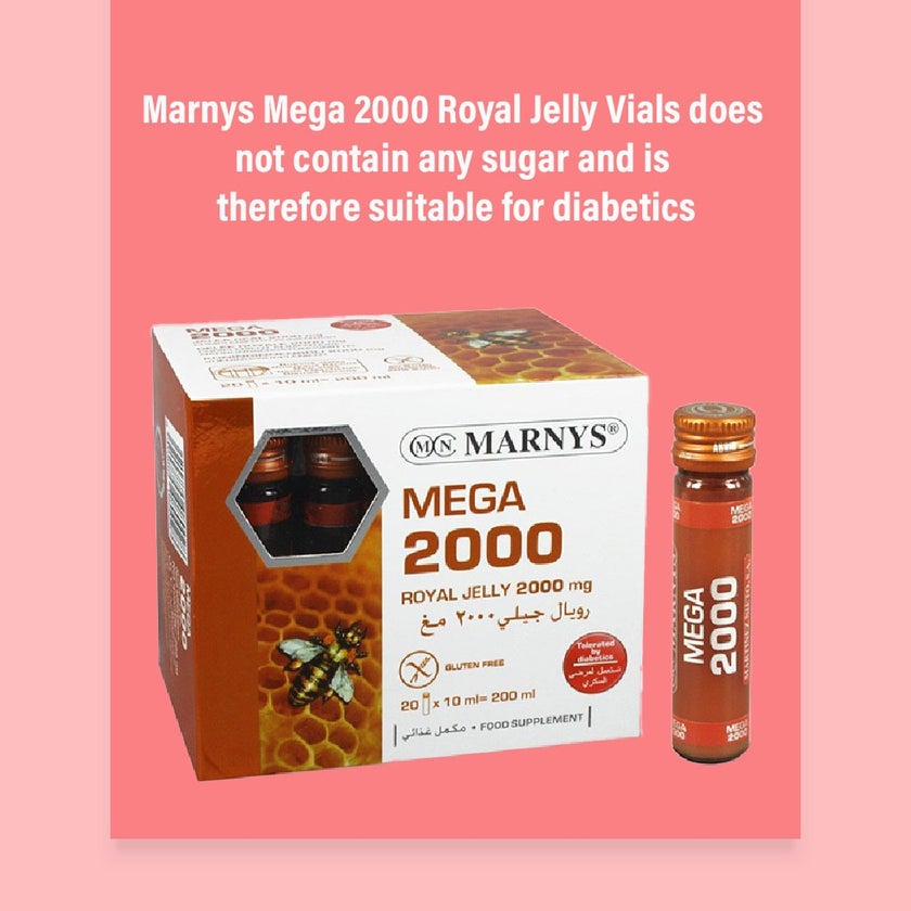 Marnys Mega 2000 Royal Jelly 10ml Vials, Pack of 20's