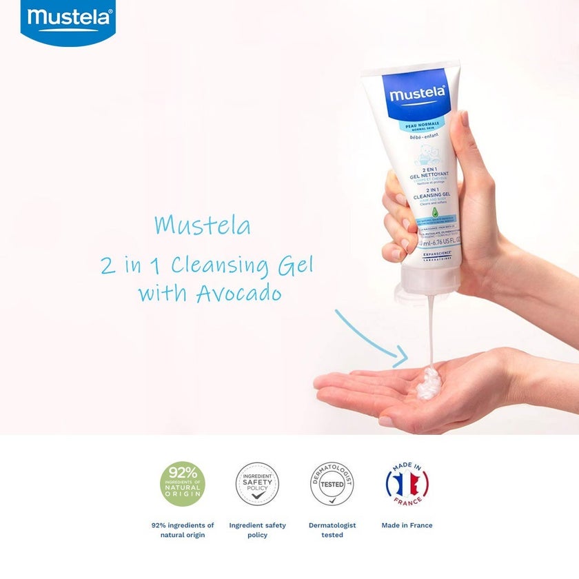 Mustela Baby 2 in 1 Cleansing Gel For Hair & Body 200ml