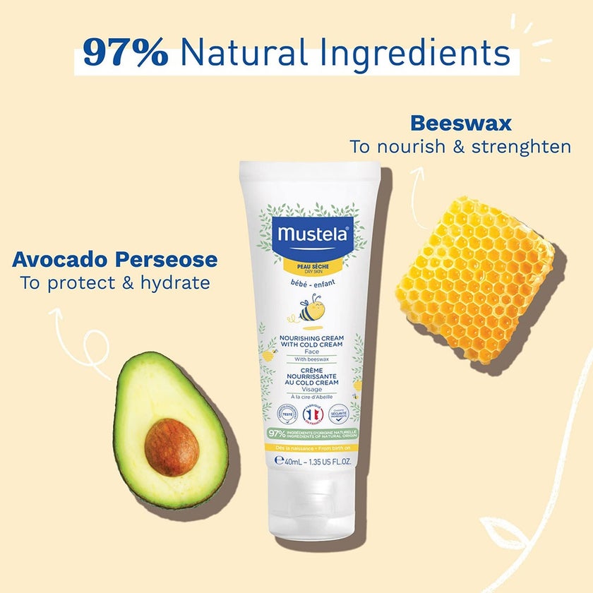 Mustela Baby Nourishing Face Cream With Cold Cream For Dry Skin 40ml