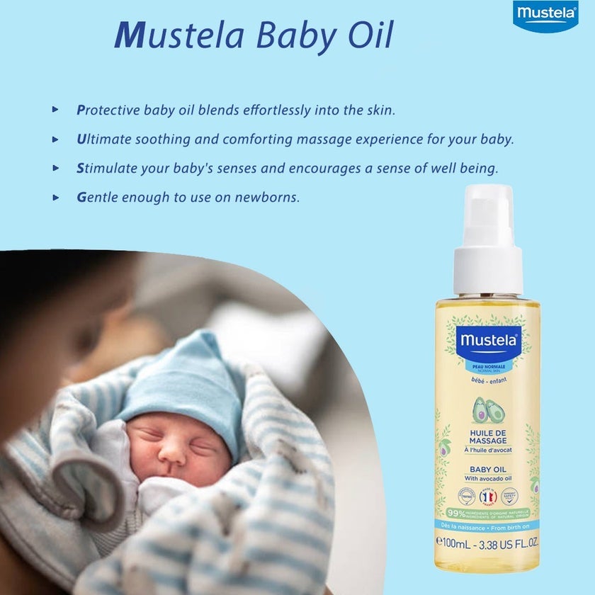 Mustela Baby Massage Oil with Avocado 100ml