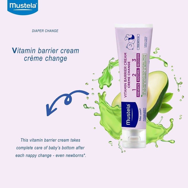 Mustela 1 2 3 Vitamin Barrier Baby Nappy Cream 50 mL