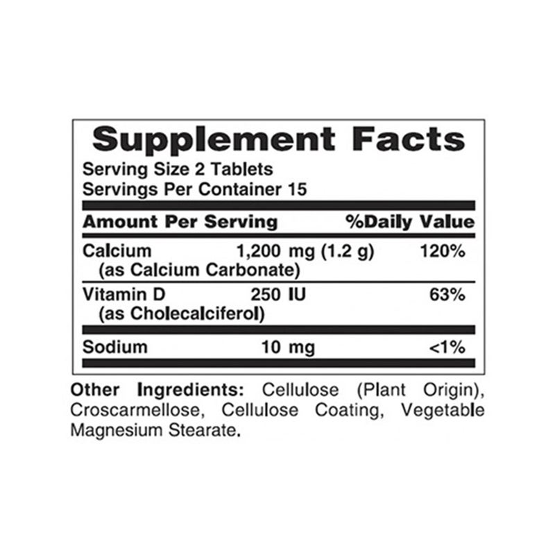 Nature's Bounty Calcium 600 Plus Vitamin D Tablets 30's
