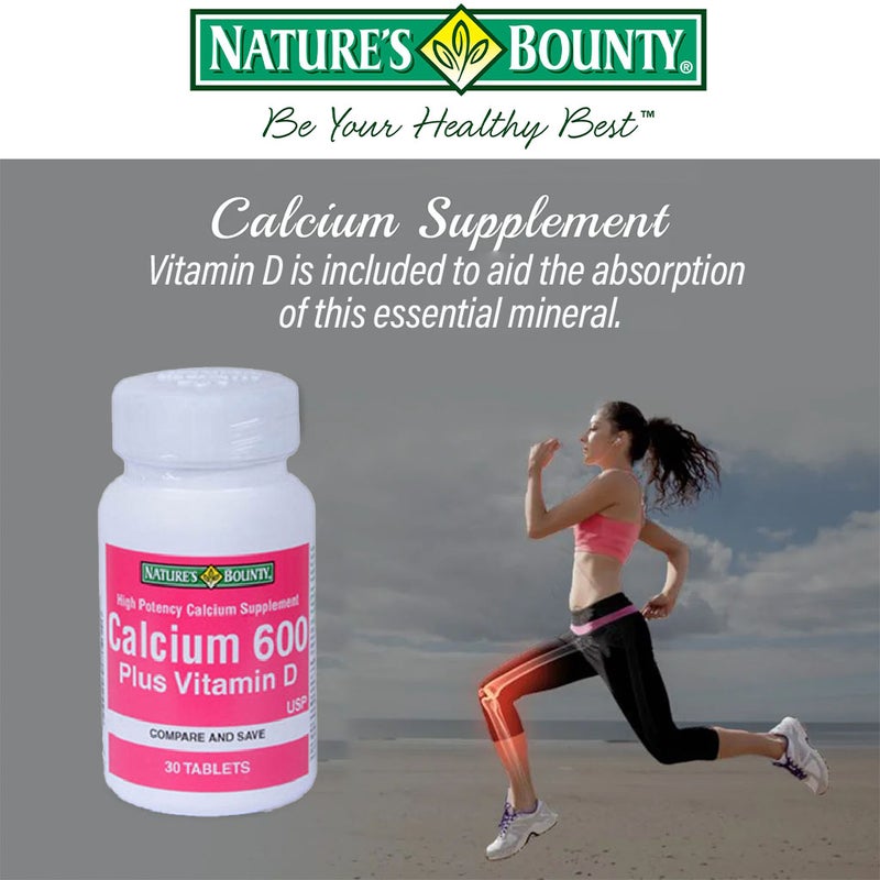 Nature's Bounty Calcium 600 Plus Vitamin D Tablets 30's