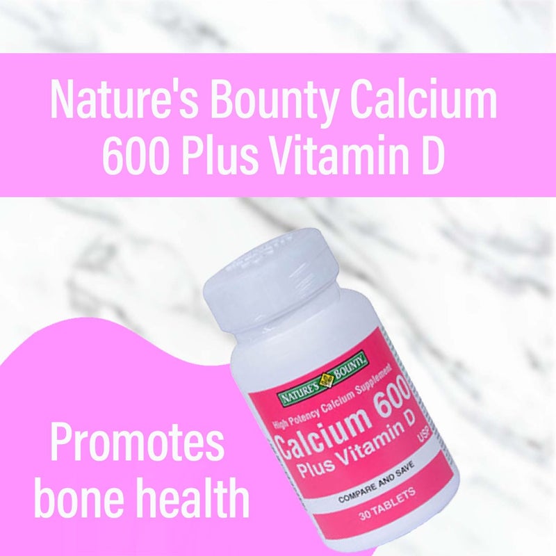 Nature's Bounty Calcium 600 Plus Vitamin D Tablets 30's