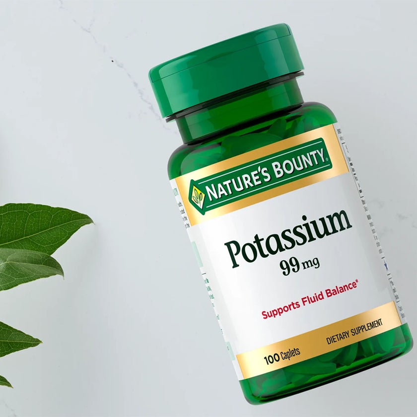 Nature's Bounty Potassium 99mg Caplets, Pack of 100's