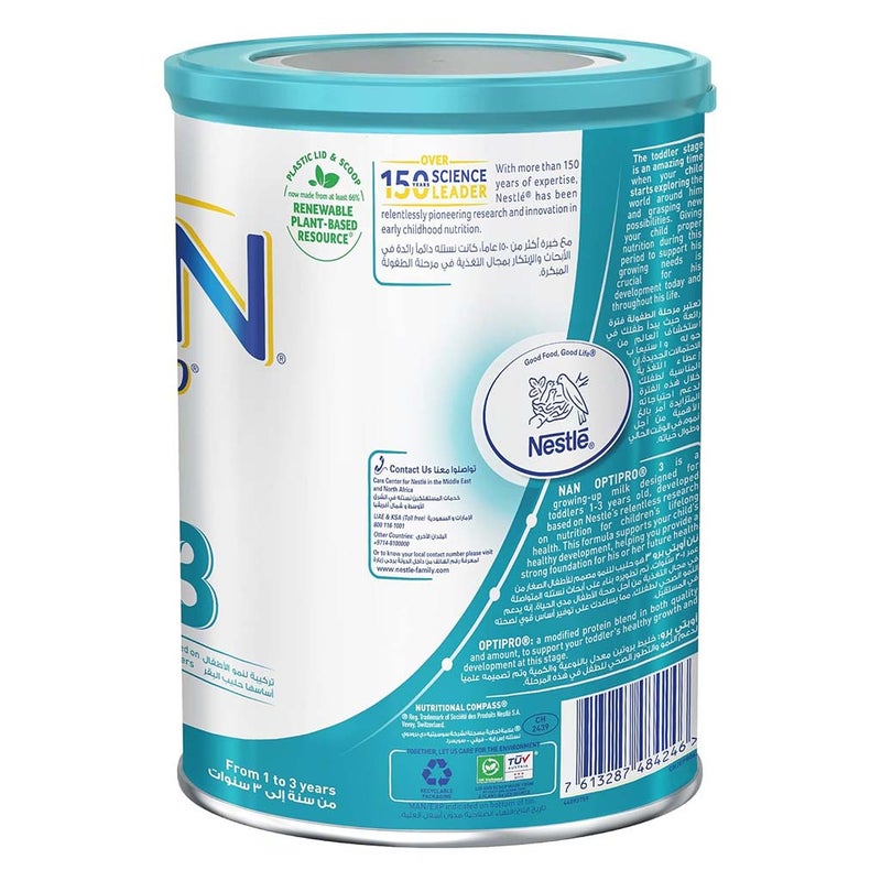 Nestle NAN Optipro Stage 3 Toddlers Milk Formula For 1 To 3 Years 400g