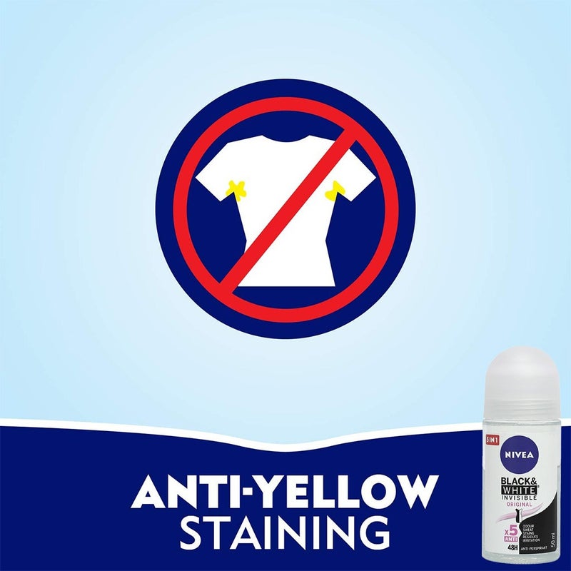 Nivea Invisible Black & White Original Roll-On 50 mL