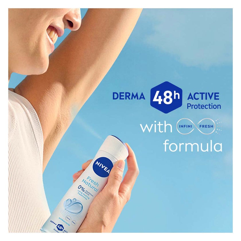 Nivea Fresh Natural Antibacterial 48H Antiperspirant Spray For Women 150ml