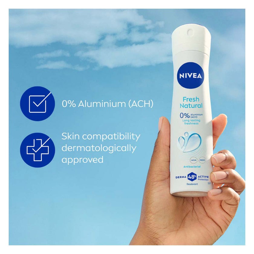 Nivea Fresh Natural Antibacterial 48H Antiperspirant Spray For Women 150ml