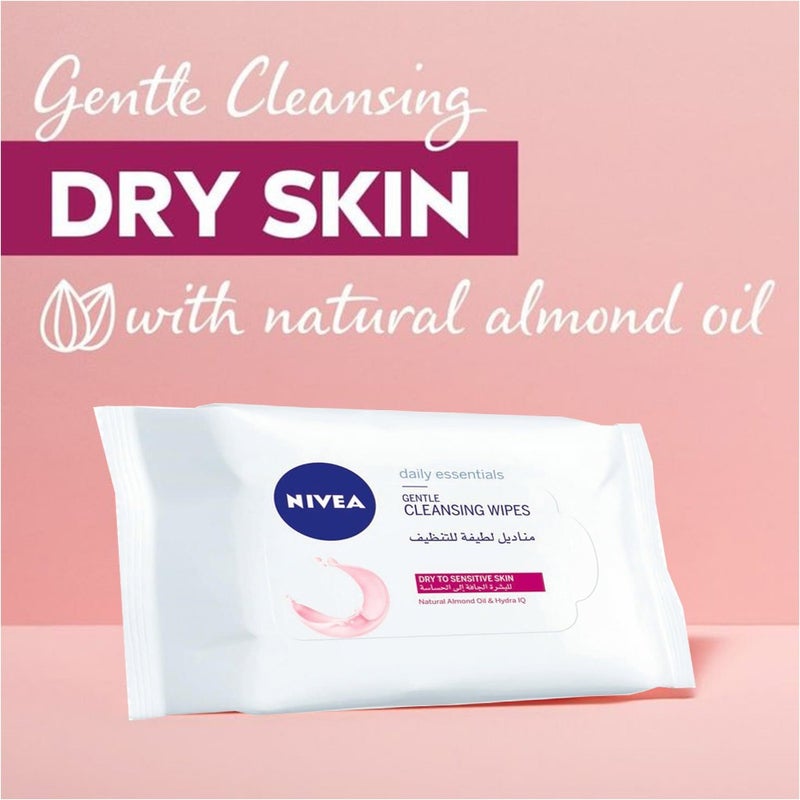 Nivea Gentle Dry to Sensitive Skin Cleansing Wipes 25's