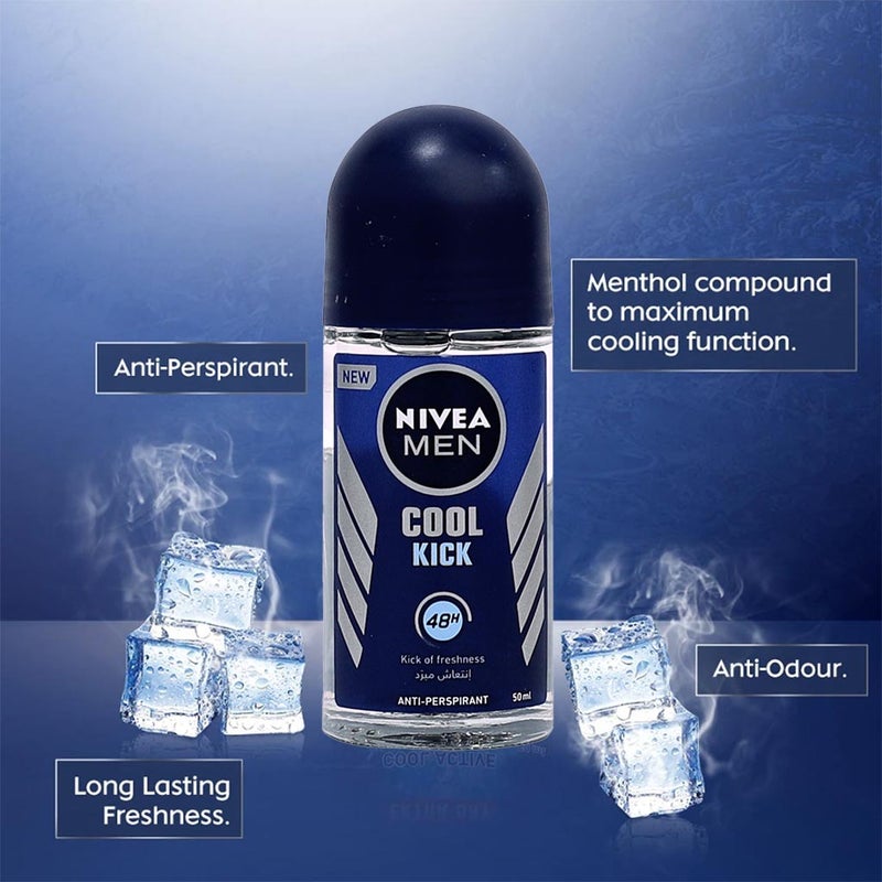 Nivea Men Cool Kick Antiperspirant Roll-On 50 mL