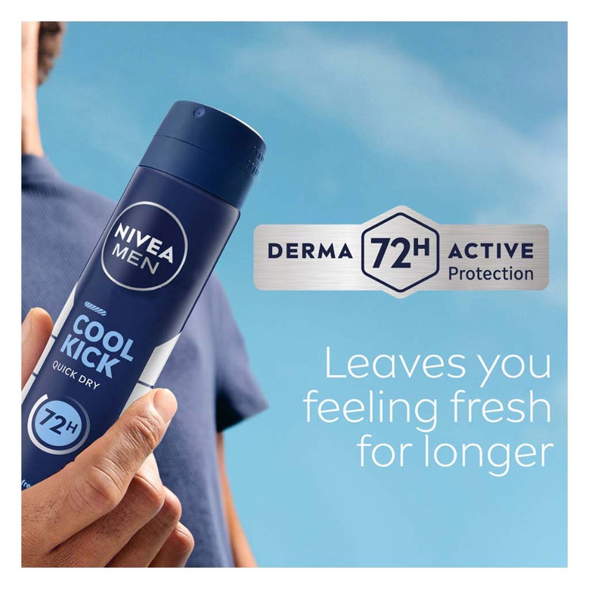 Nivea Men Cool Kick 72H Antiperspirant Deodorant Spray 150ml