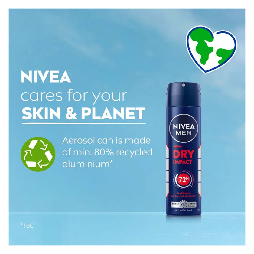 Nivea Men Dry Impact 72H Antiperspirant Deodorant Spray 150ml