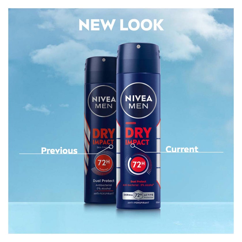 Nivea Men Dry Impact 72H Antiperspirant Deodorant Spray 150ml