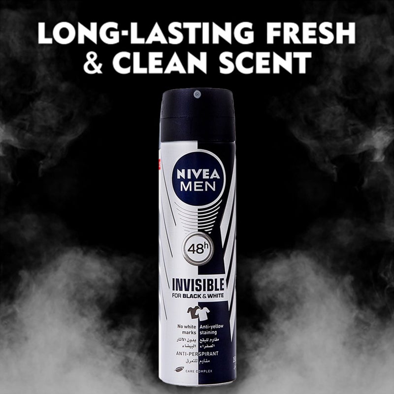 Nivea Men Invisible for Black and White Deodorant Spray 150 mL