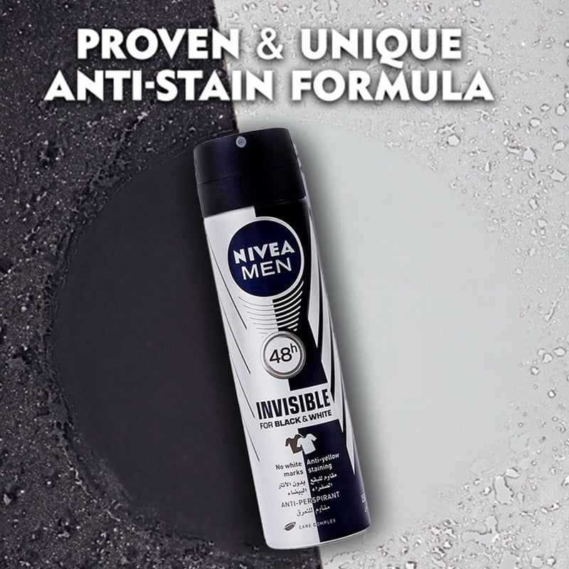 Nivea Men Invisible for Black and White Deodorant Spray 150 mL